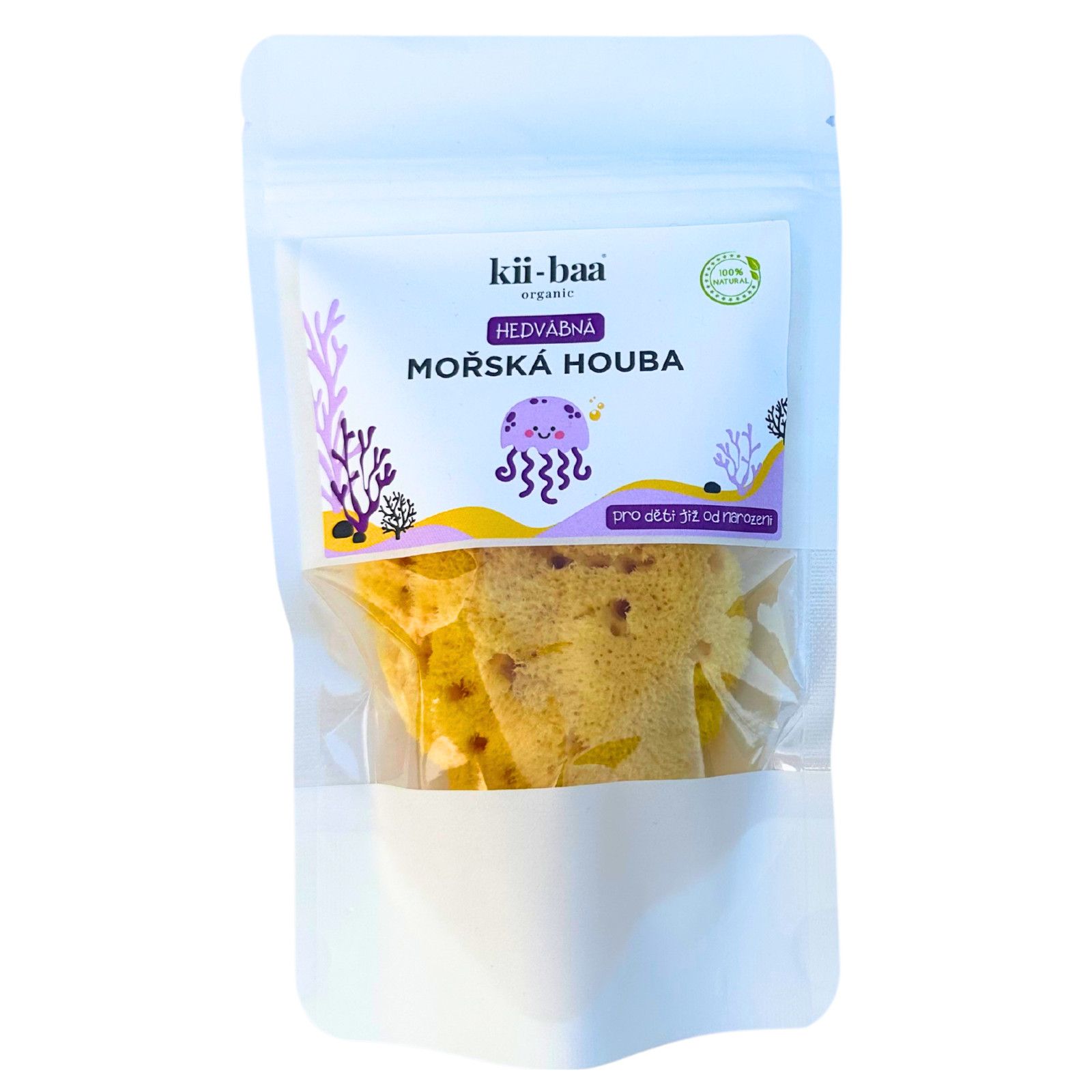 kii-baa® organic Najjemnejšia morská špongia na umývanie dieťaťa 8-10 cm 1 ks