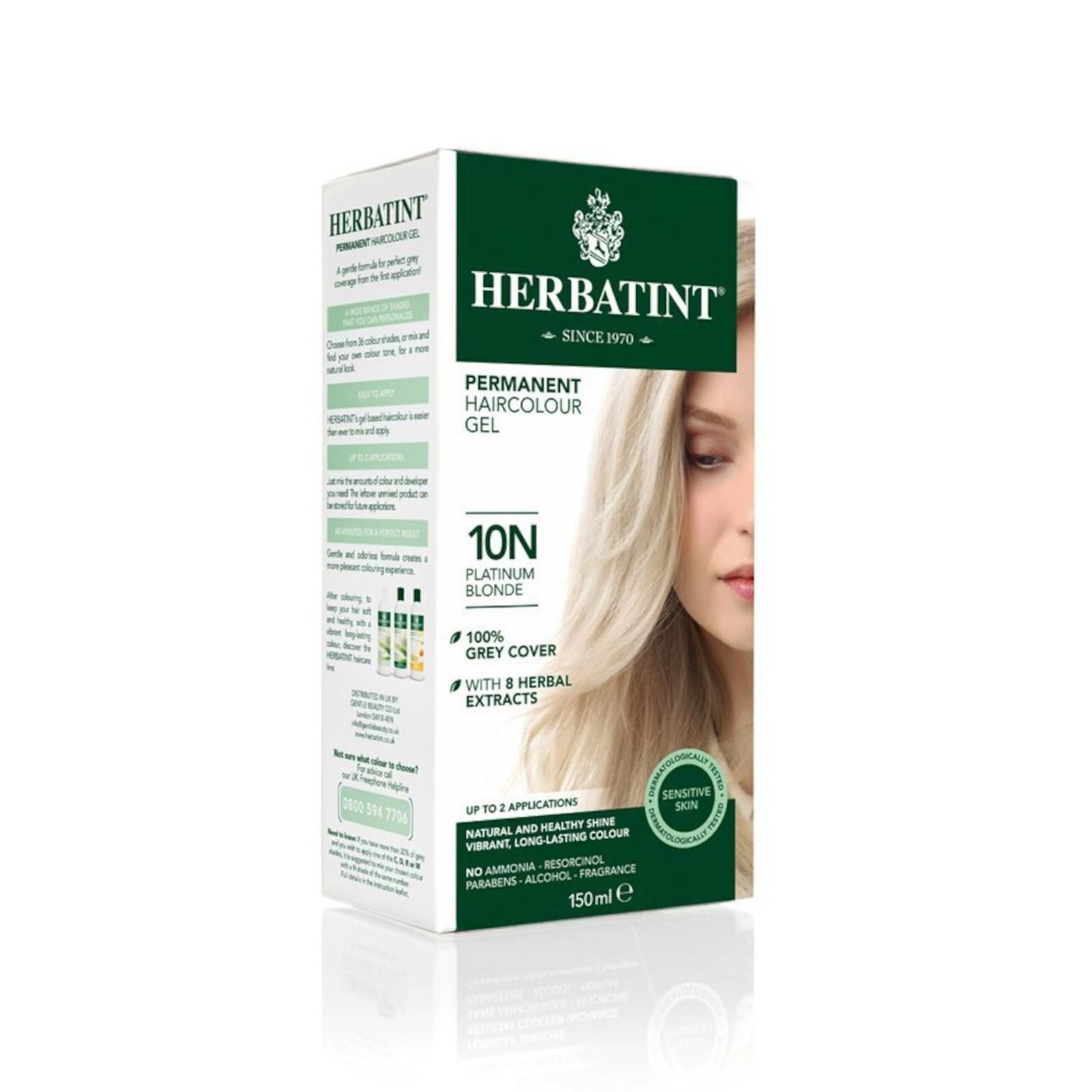 HERBATINT Permanentná farba na vlasy platinová blond 10N 150 ml