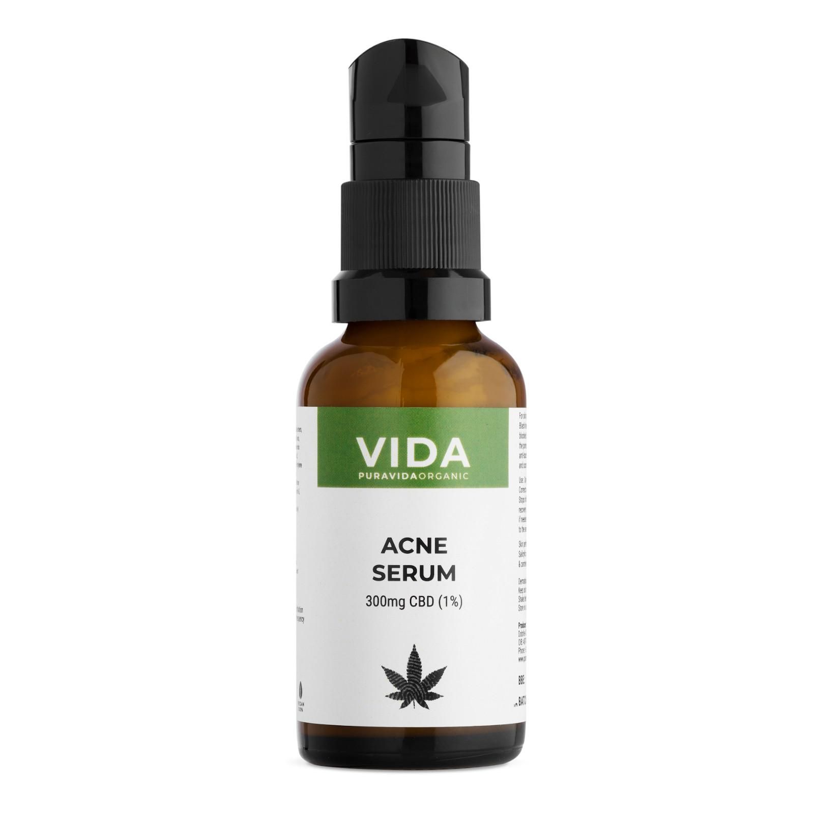 Pura Vida Organic CBD sérum na akné, 300 mg 30 ml