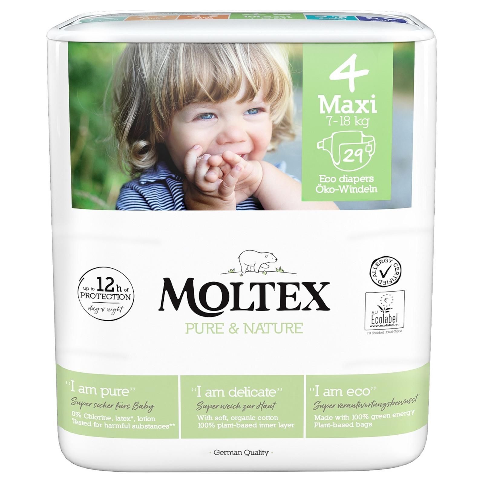 Moltex Detské plienky Maxi 7-18 kg Pure & Nature 29 ks