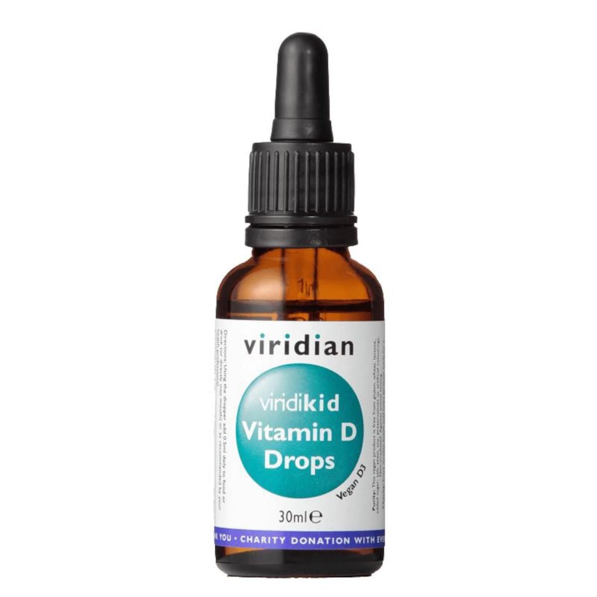 Viridian Viridikid Vitamín D 400iu, kvapky 30 ml