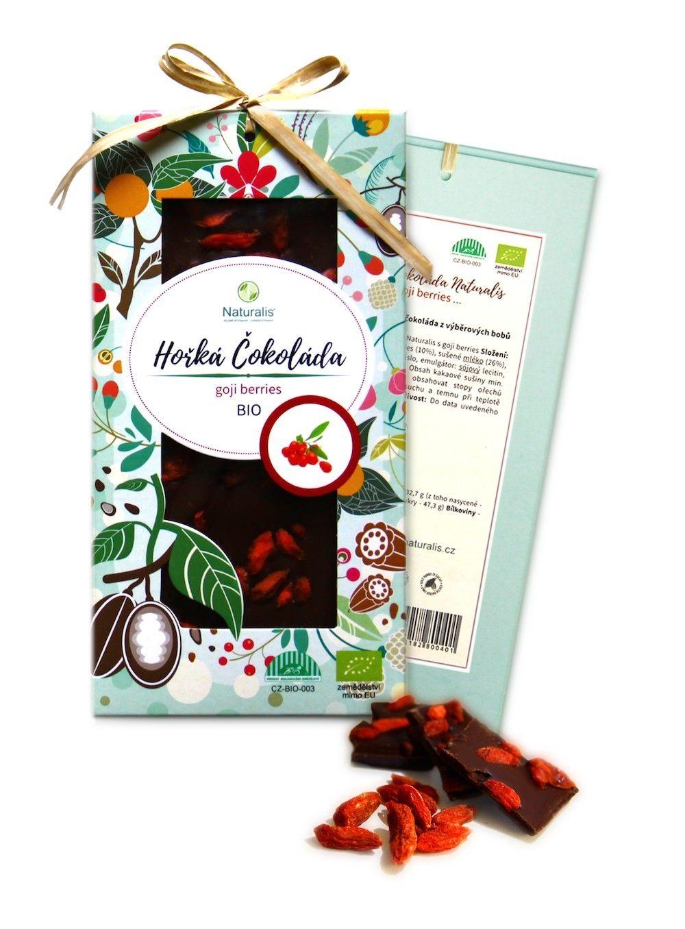 Naturalis Naturalis Čokoláda s goji berries hořká BIO, 80g 