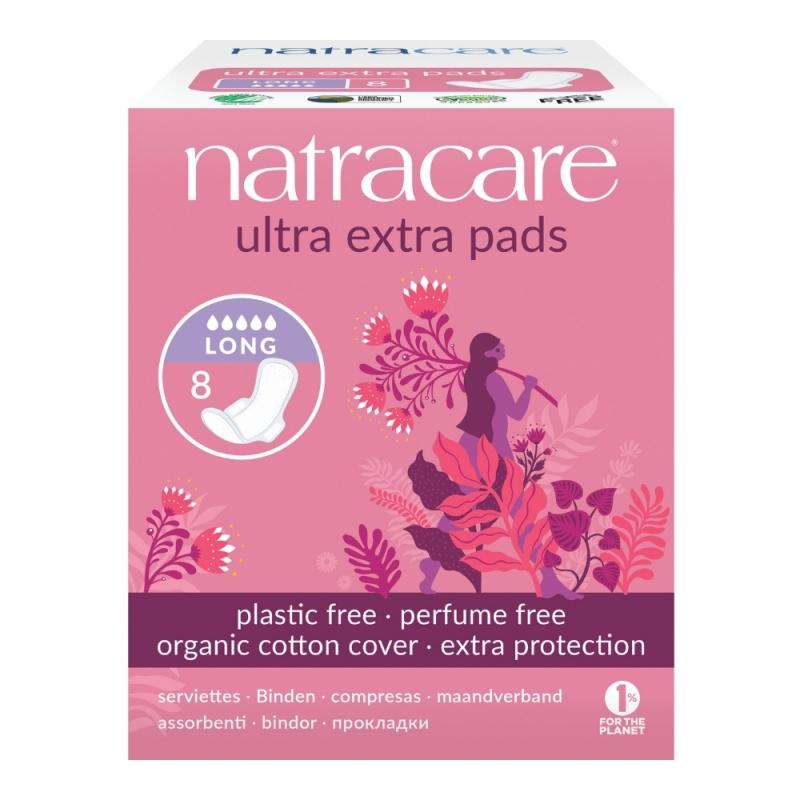 Natracare NATRACARE Menstruační vložky Ultra Extra LONG s křidélky 8 ks 