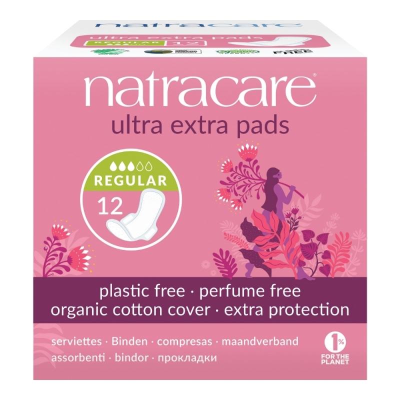 Natracare NATRACARE Menstruační vložky Ultra Extra REGULAR s křidélky 12 ks 