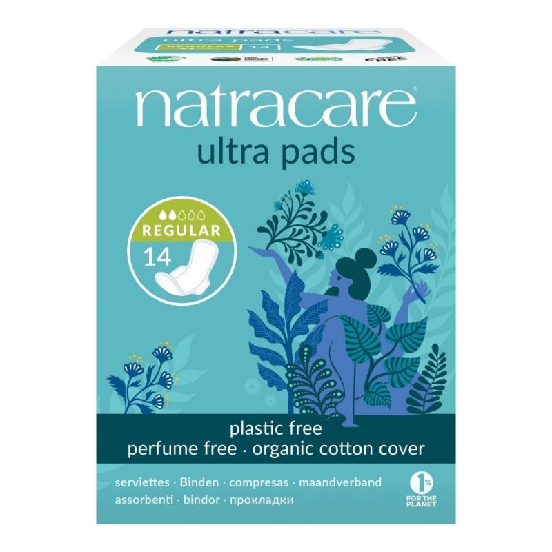 Natracare NATRACARE Menstruační vložky Ultra REGULAR s křidélky 14 ks 