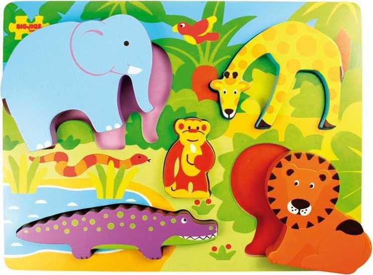 Bigjigs Toys Bigjigs Toys Dřevěné vkládací puzzle Safari 