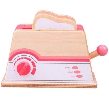 Bigjigs Toys Bigjigs Toys Dřevěný toaster růžový 