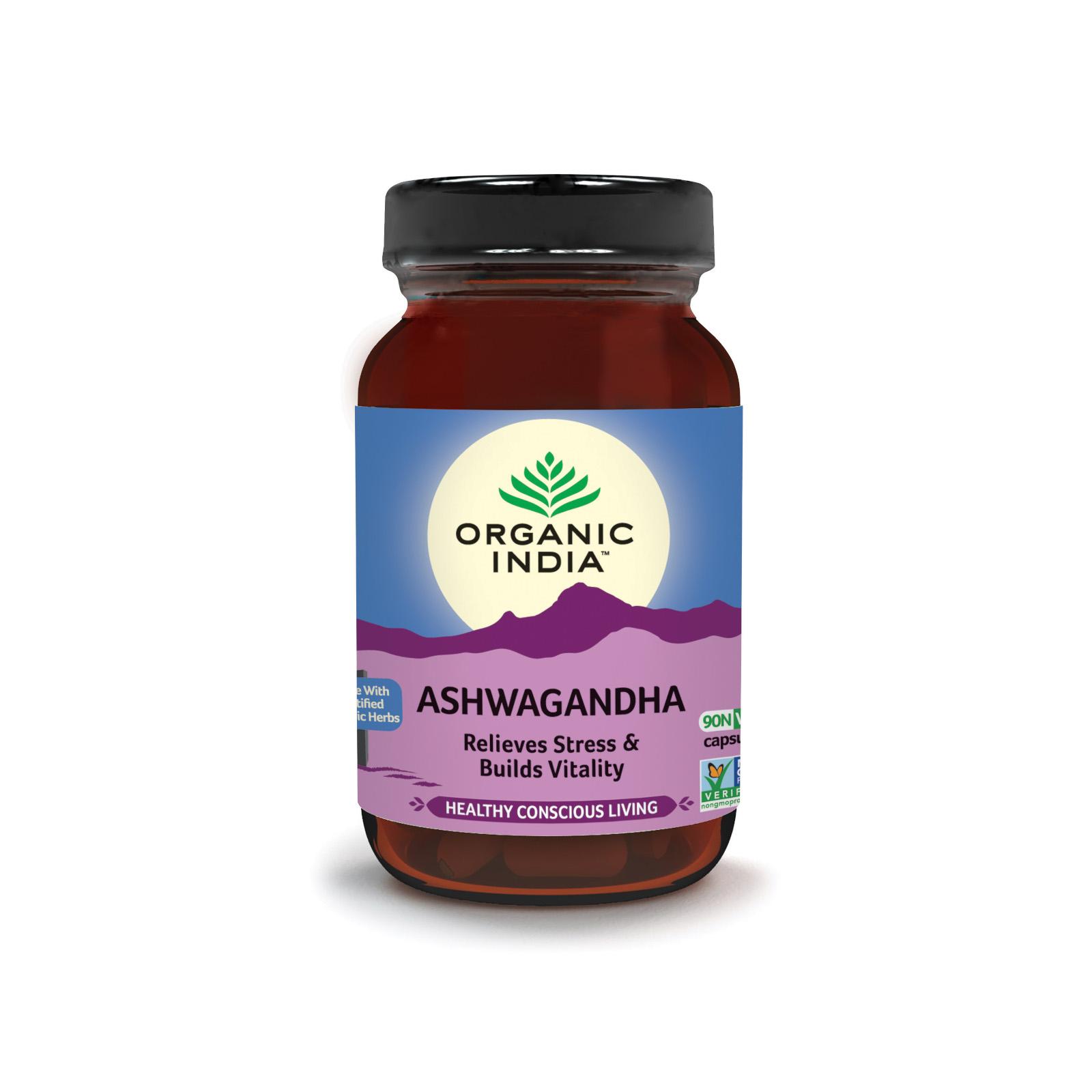 Organic India Ašvaganda, kapsle, bio 60 ks, 30 g