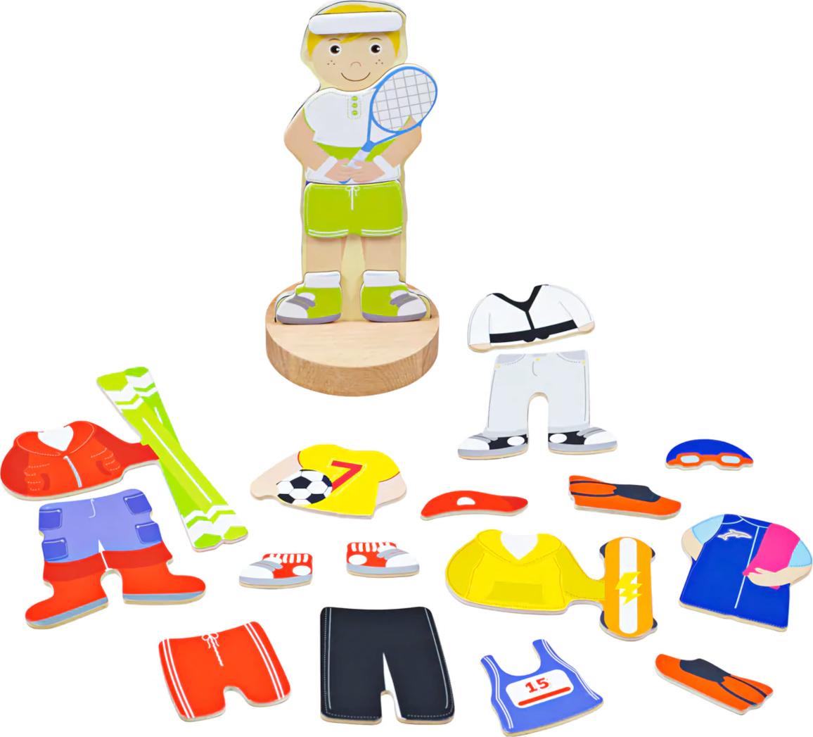 Bigjigs Toys Bigjigs Toys Magnetické oblékací puzzle sportovní aktivity 