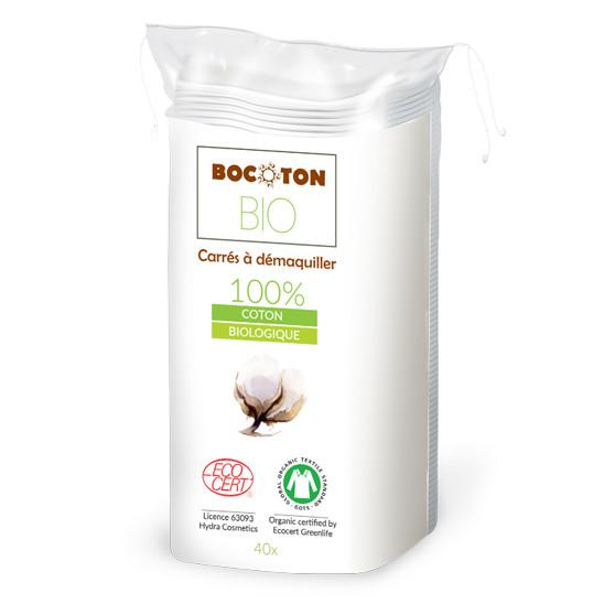Bocoton Odličovací tampony z biobavlny, square cotton pads 40 ks