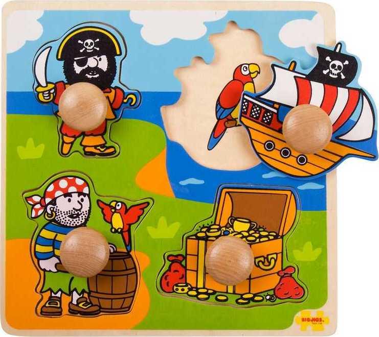 Bigjigs Toys Bigjigs Toys Vkládací puzzle piráti 