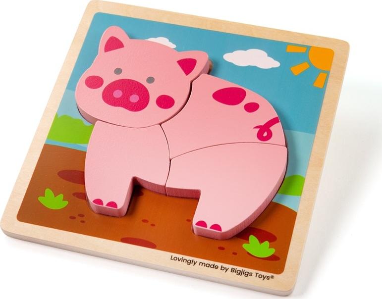 Bigjigs Toys Bigjigs Toys Vkládací puzzle Prasátko 