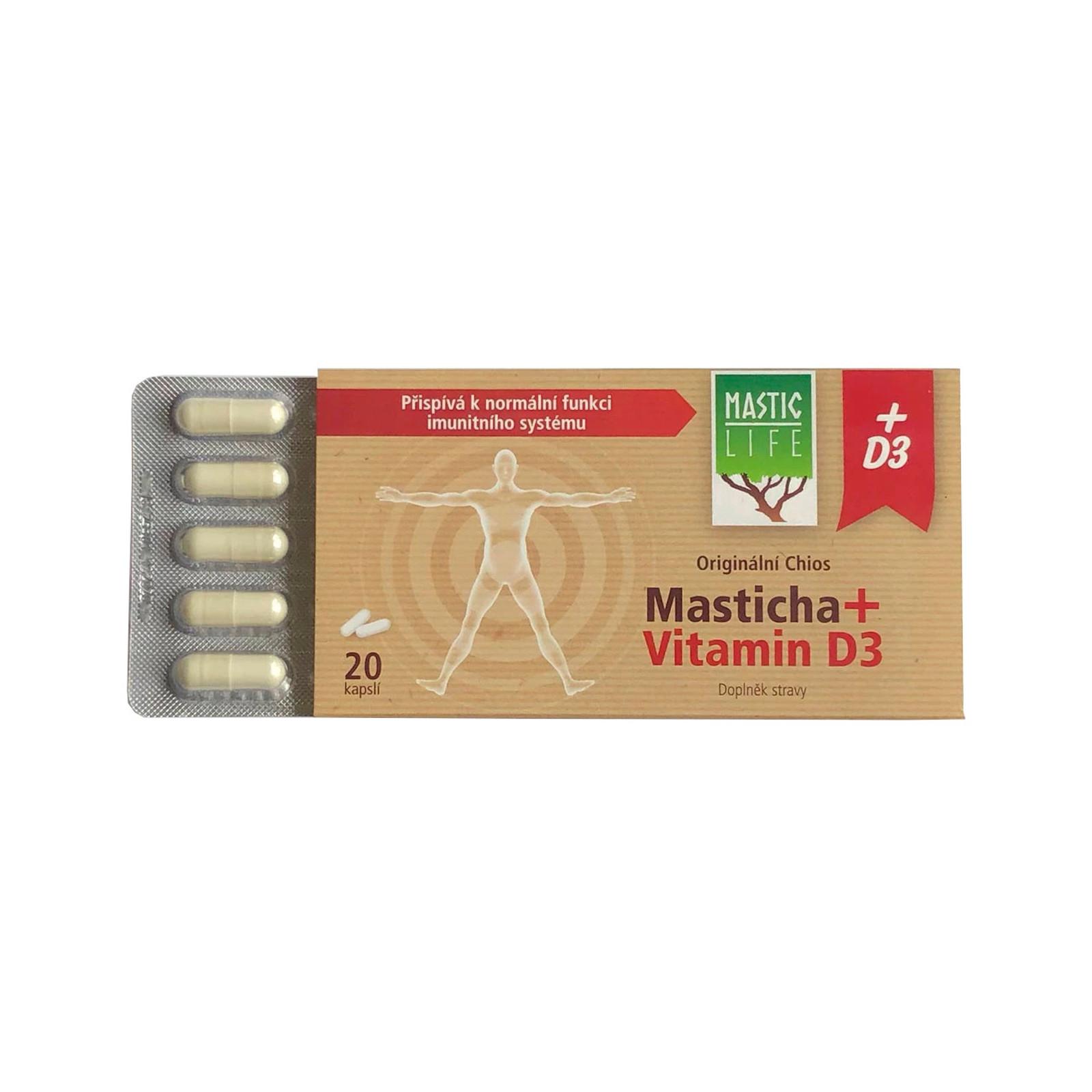 Masticlife Original Chios Masticha + Vitamin D3, kapsle 20 ks, 8,8 g