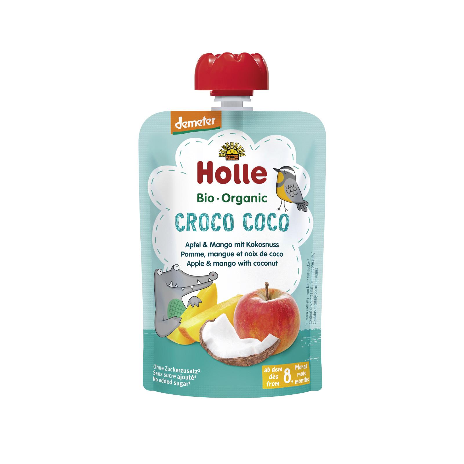 Holle Croco Coco Bio ovocné pyré jablko, mango, kokos 100 g
