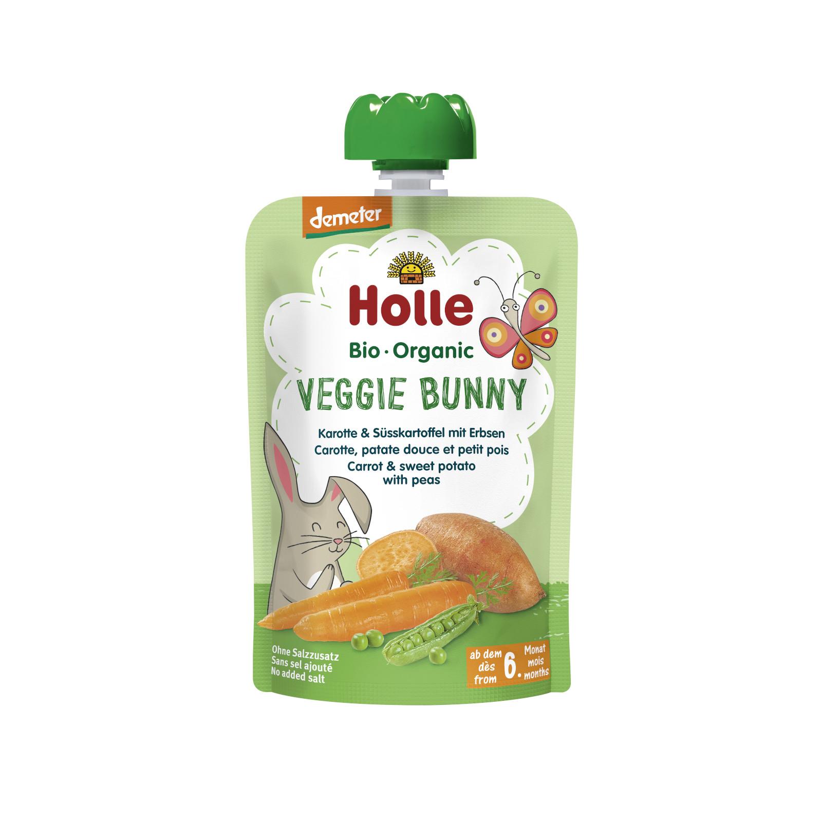 Holle Veggie Bunny Bio pyré mrkev, batáty a hrášek 100 g