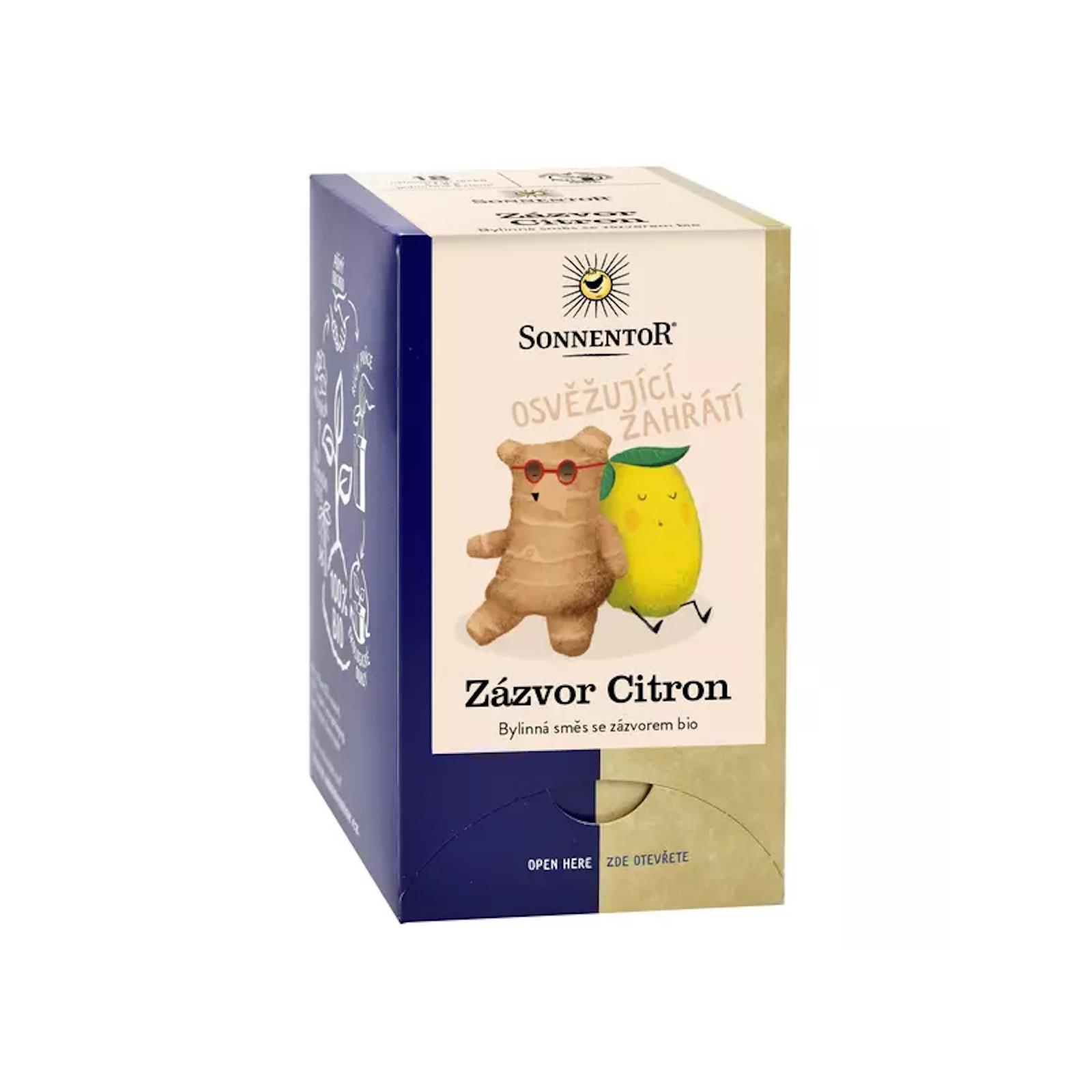 Sonnentor Zázvor Citron, bylinný čaj bio 32,4 g, 18 sáčků