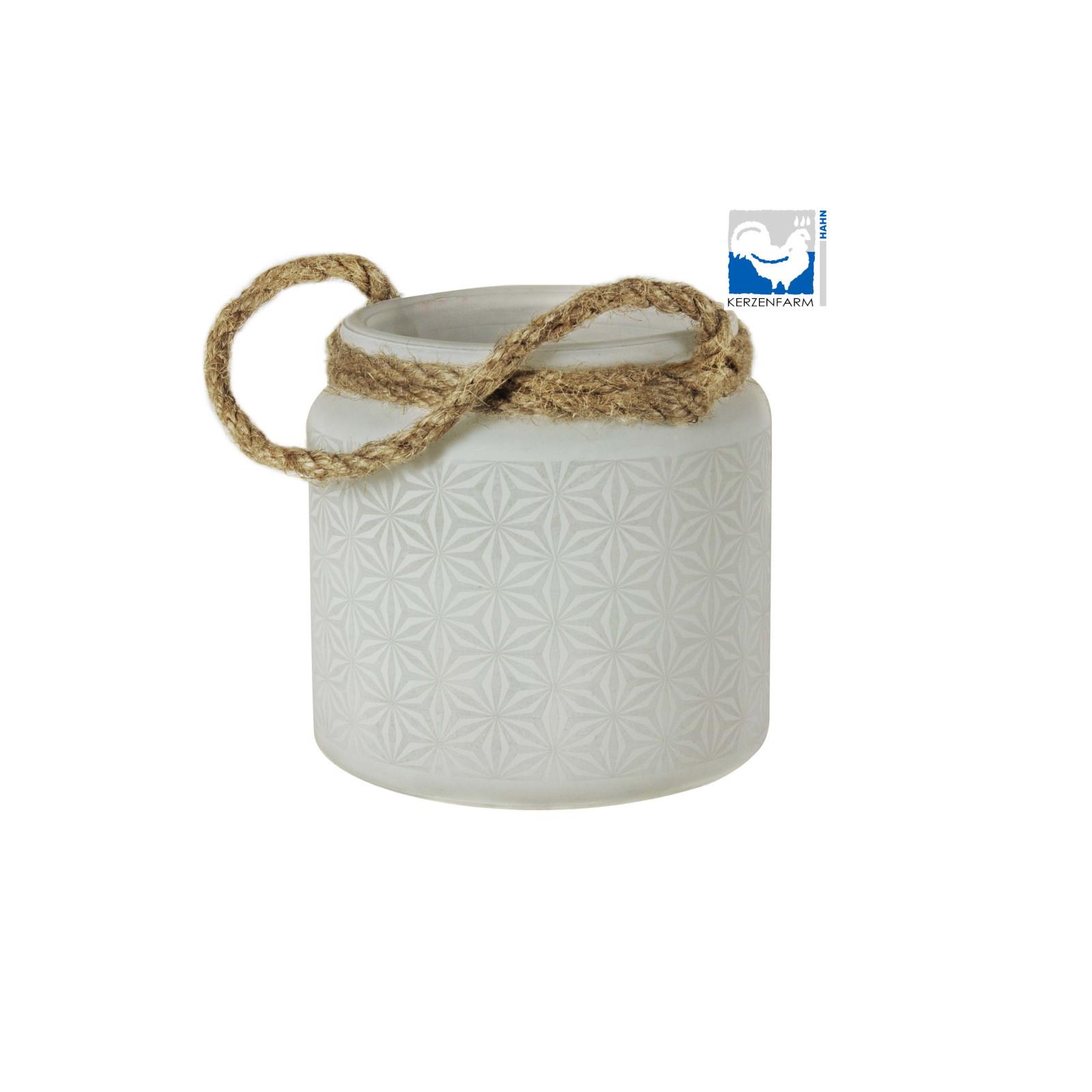 Kerzenfarm Skleněný svícen na čajové svíčky bílý 1 ks, 9,5 cm