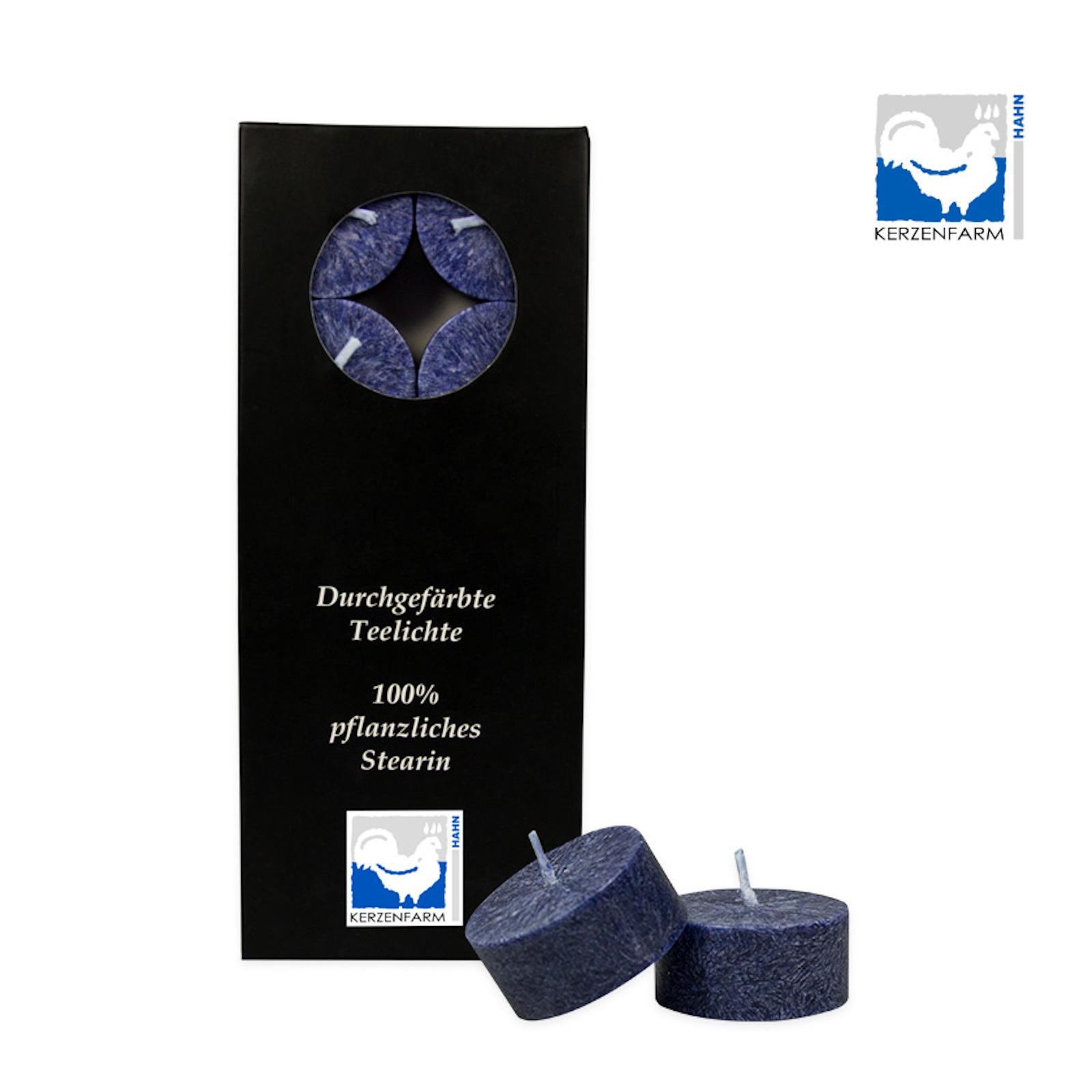 Kerzenfarm Čajové svíčky, Dark blue 10 ks