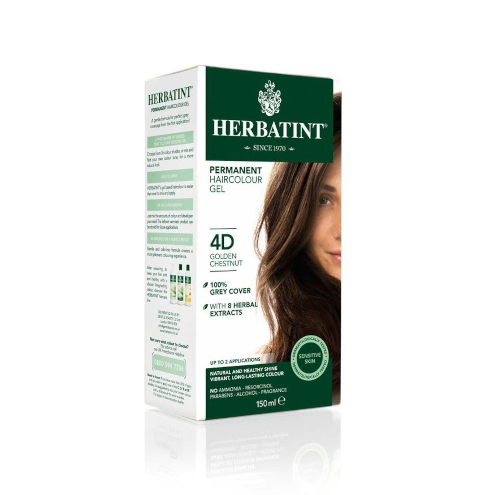 HERBATINT Permanentní barva na vlasy zlatavý kaštan 4D 150 ml