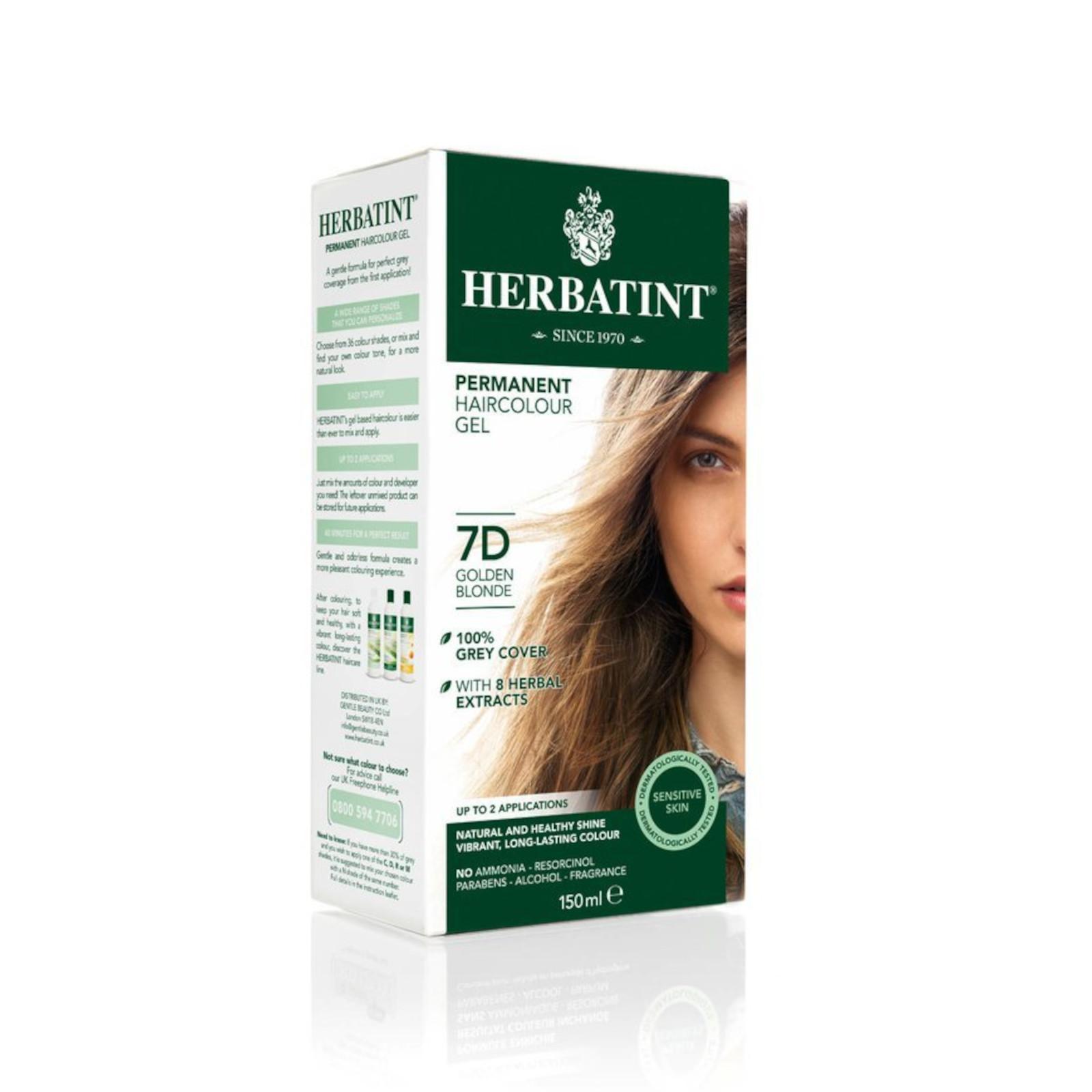 HERBATINT Permanentní barva na vlasy zlatavá blond 7D 150 ml