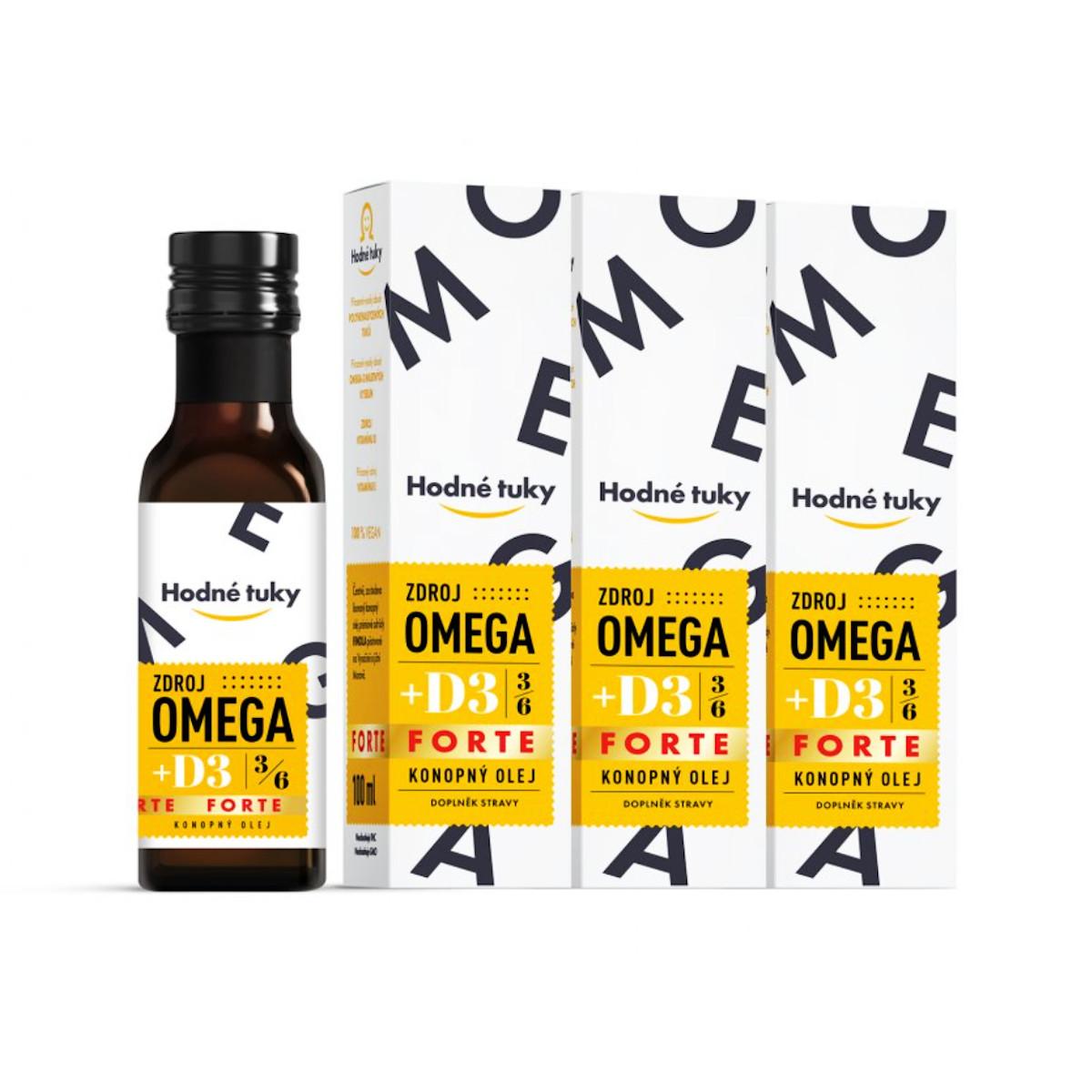 Hodné tuky Omega D3 FORTE 3 x 100 ml