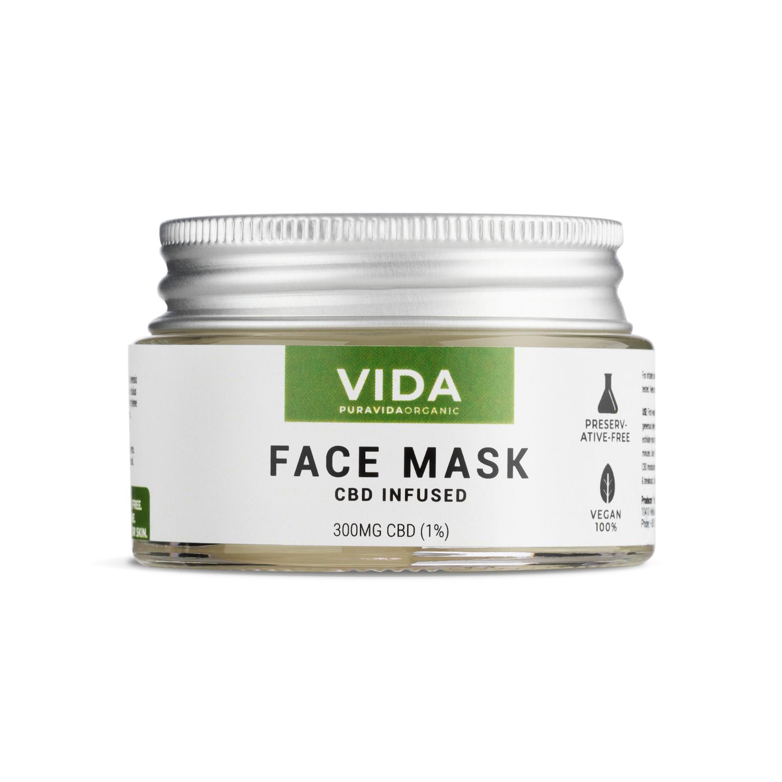 Pura Vida Organic CBD Pleťová maska, 300 mg 30 ml