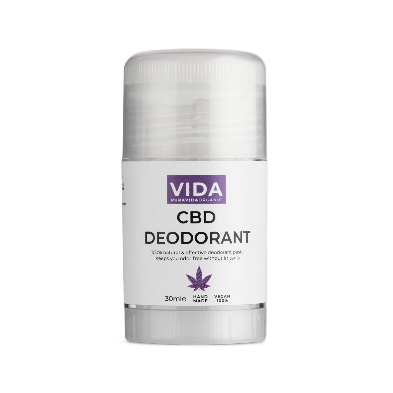 Pura Vida Organic CBD Tuhý deodorant, 300 mg 30 ml