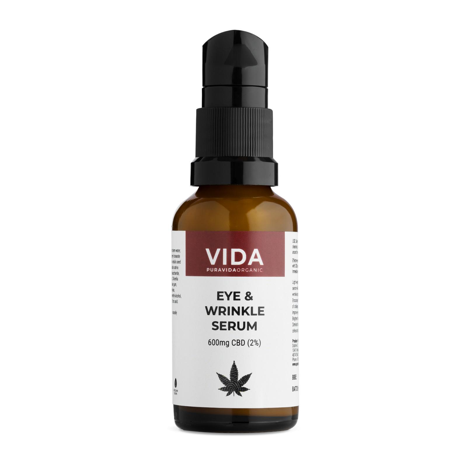 Pura Vida Organic CBD Oční sérum proti vráskám, 600 mg 30 ml