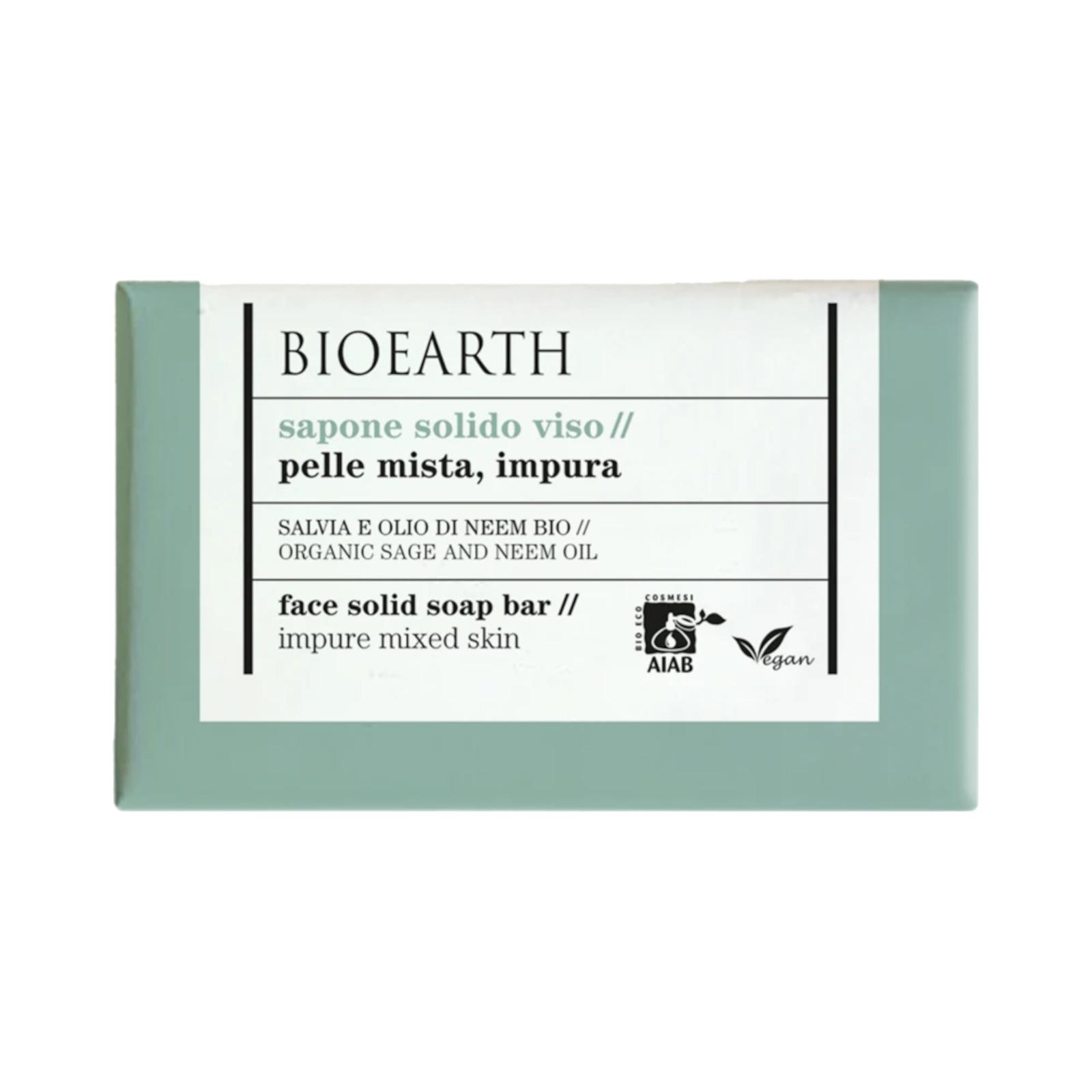 Bioearth Mýdlo na obličej pro smíšenou, mastnou a aknózní pleť 150 g