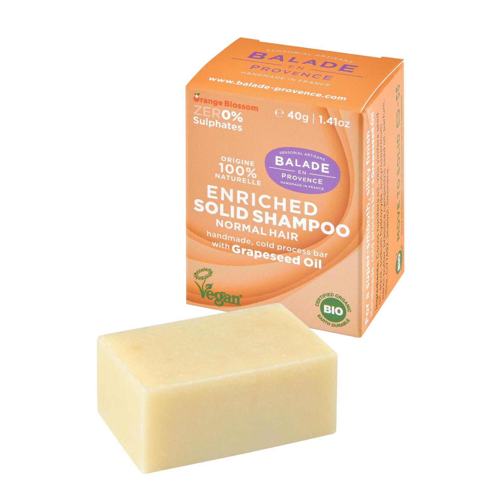 Balade en Provence BIO Vyživující tuhý šampon pro normální vlasy pomerančový květ 40 g