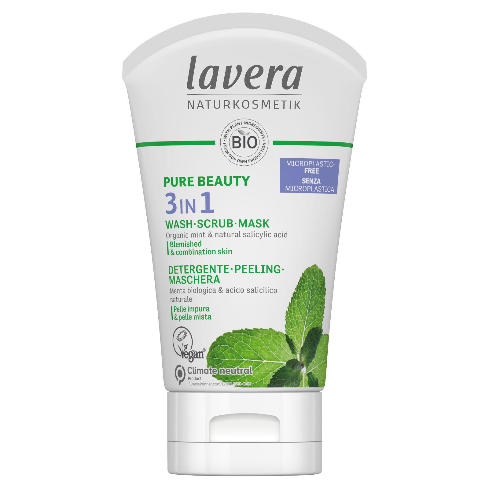 Lavera Pure Beauty Čistící gel, peeling a maska 3v1 125 ml