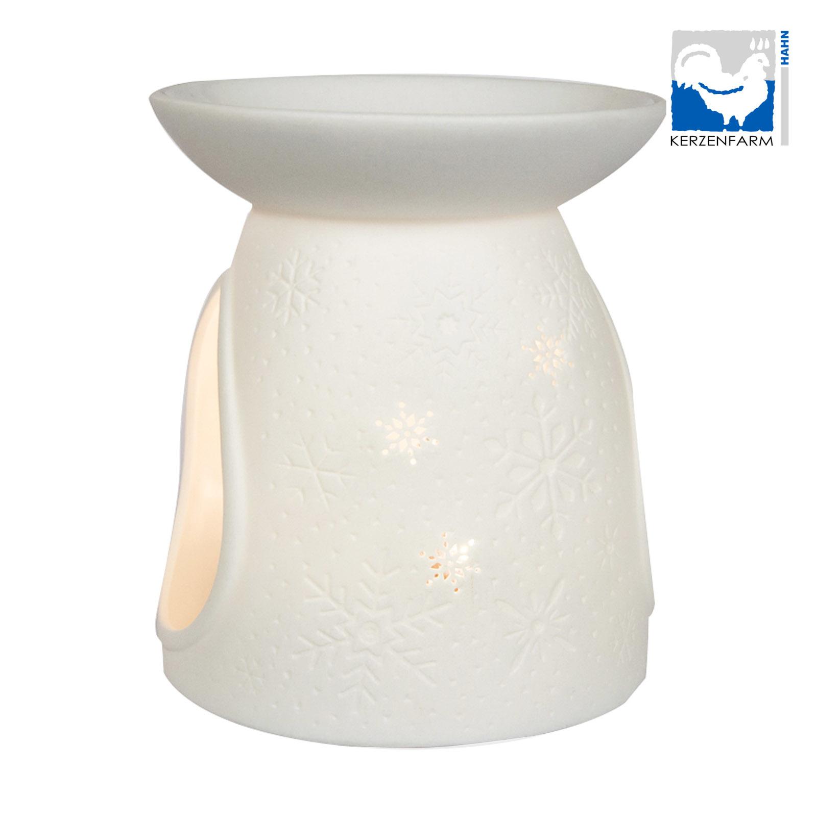Kerzenfarm Porcelánová aromalampa Sněhová vločka 1 ks, 11 cm