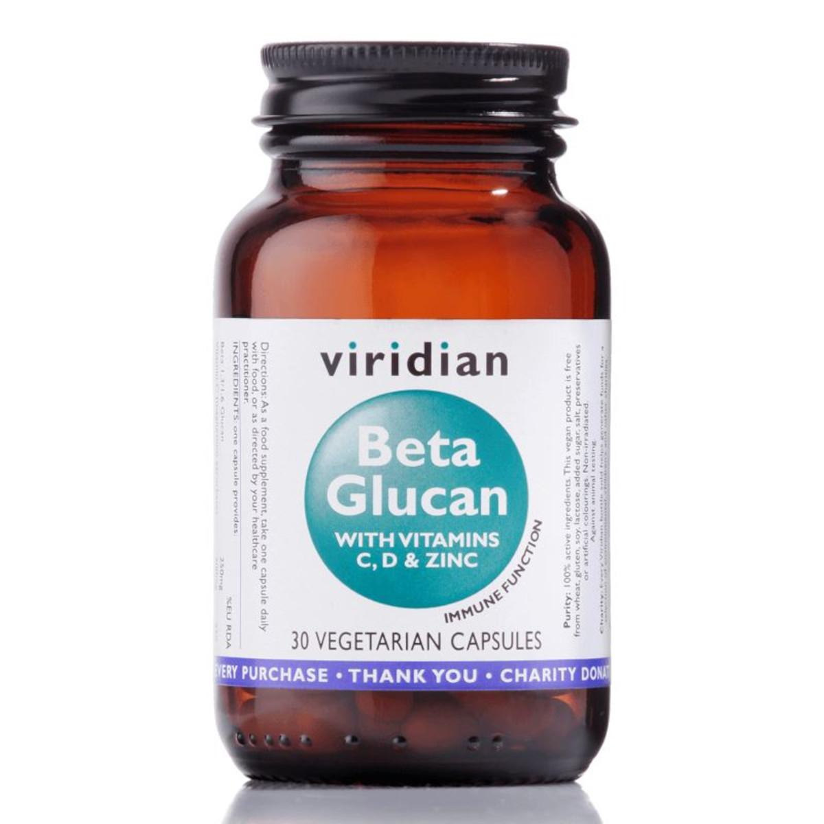 Viridian Beta Glucan, Antioxidant 30 kapslí