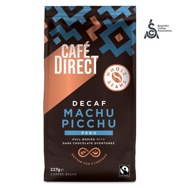 Cafédirect BIO zrnková káva z Machu Picchu bez kofeinu, 100% Arabica 227g