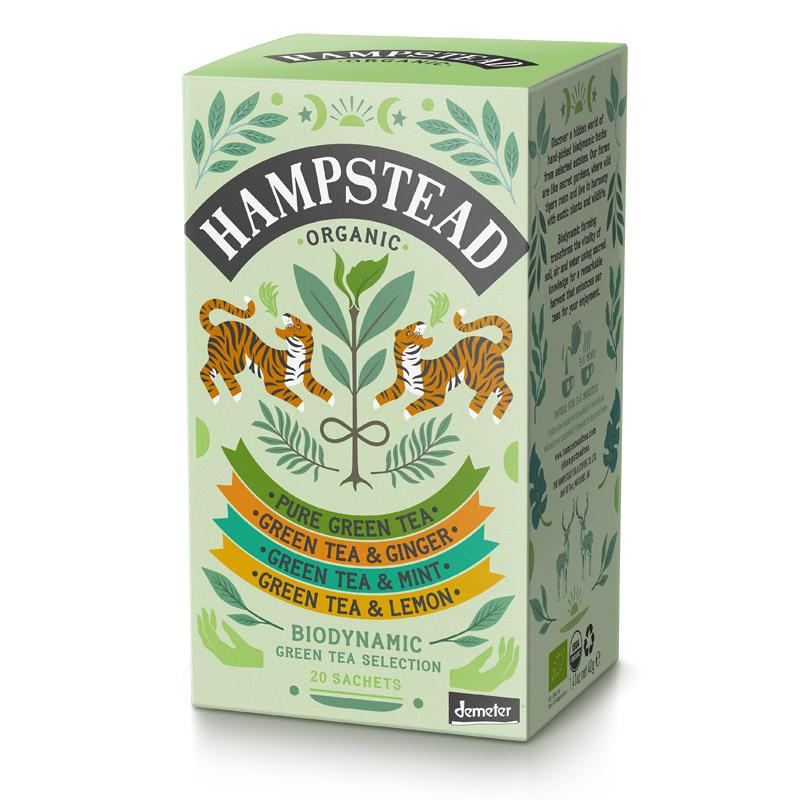 Hampstead Tea London BIO selekce zelených čajů, 20ks 40g