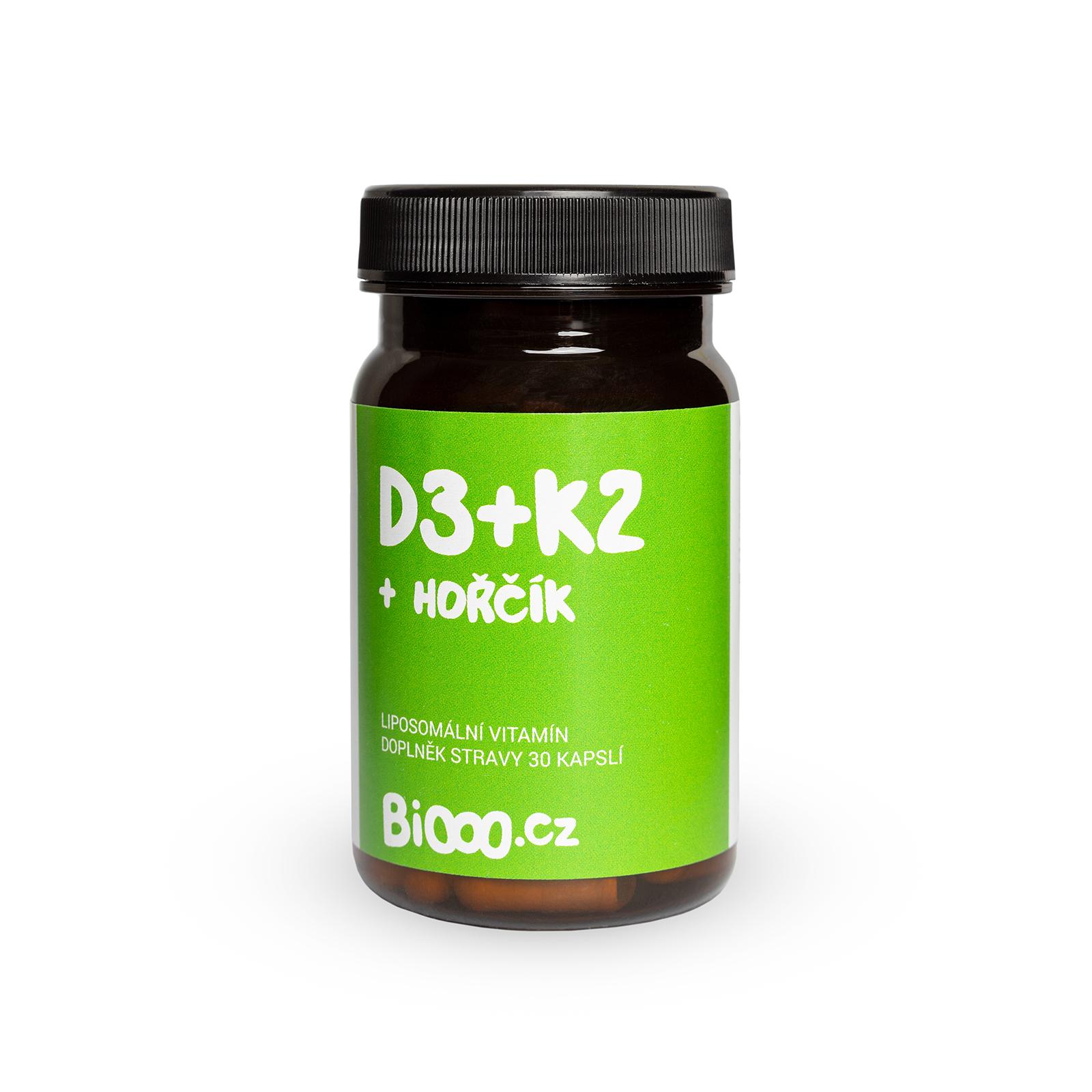 BiOOO Vitamin D3 + K2 + Mg 30 ks, 20,4 g