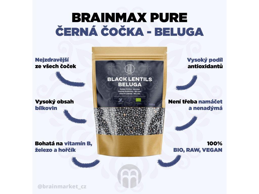 BrainMax BrainMax Pure Čočka - černá Beluga BIO, 500g 