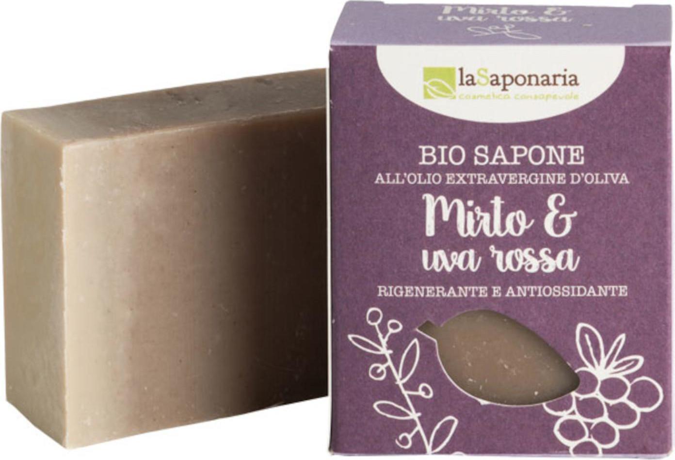 laSaponaria laSaponaria Tuhé olivové mýdlo BIO - Myrta a červené hrozny, 100 g 