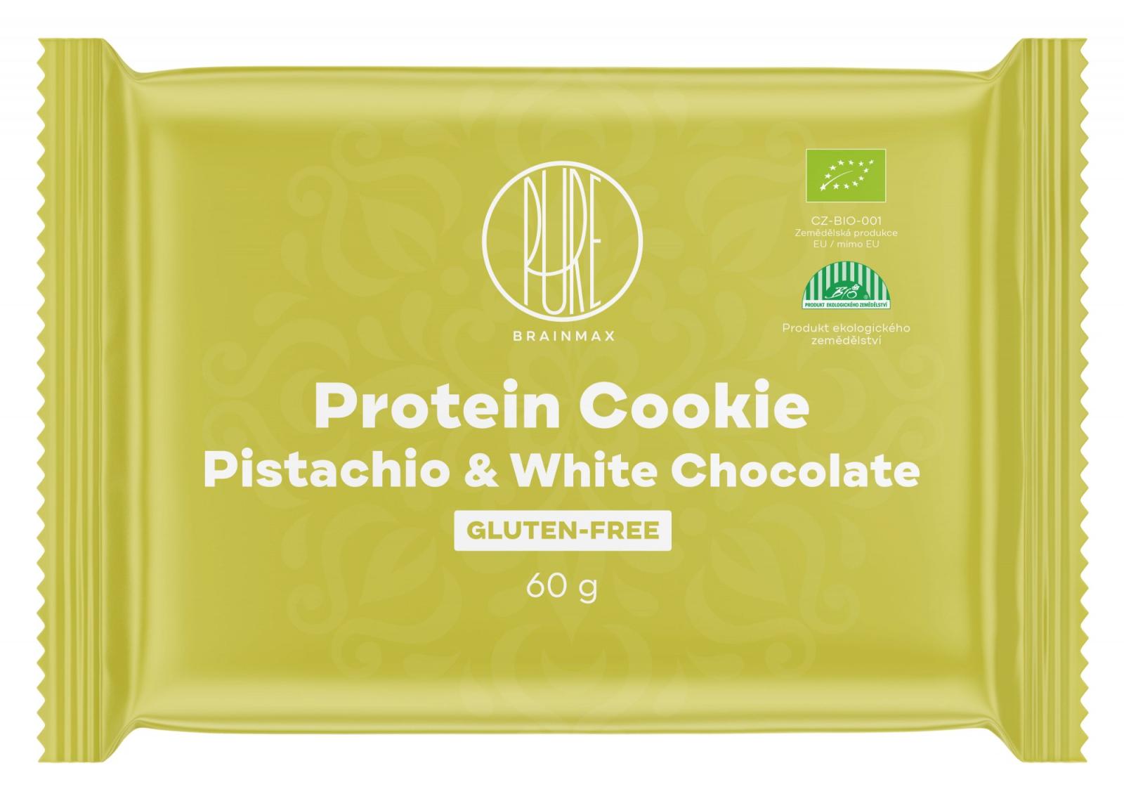 BrainMax Pure BrainMax Pure Protein Cookie Pistácie & Bílá čokoláda BIO, 60 g 