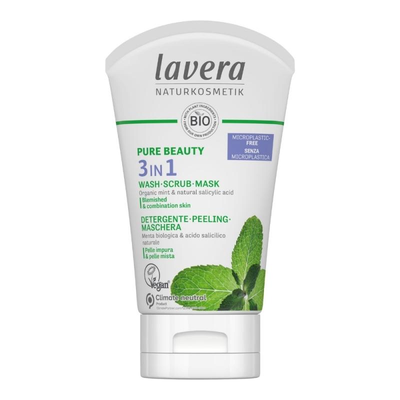 Lavera lavera Pure Beauty Čistící gel, peeling a maska 3v1 125 ml 