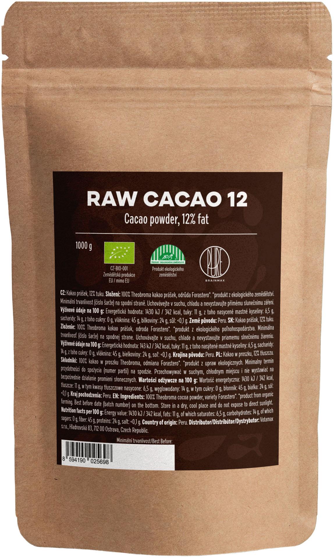 BrainMax Pure BrainMax Pure Raw Cacao 12 BIO, 1kg 