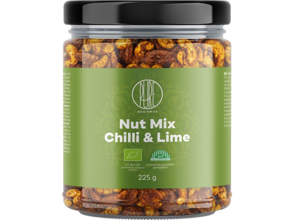 BrainMax BrainMax Pure Směs ořechů, Chilli & Limetka BIO, 225 g 