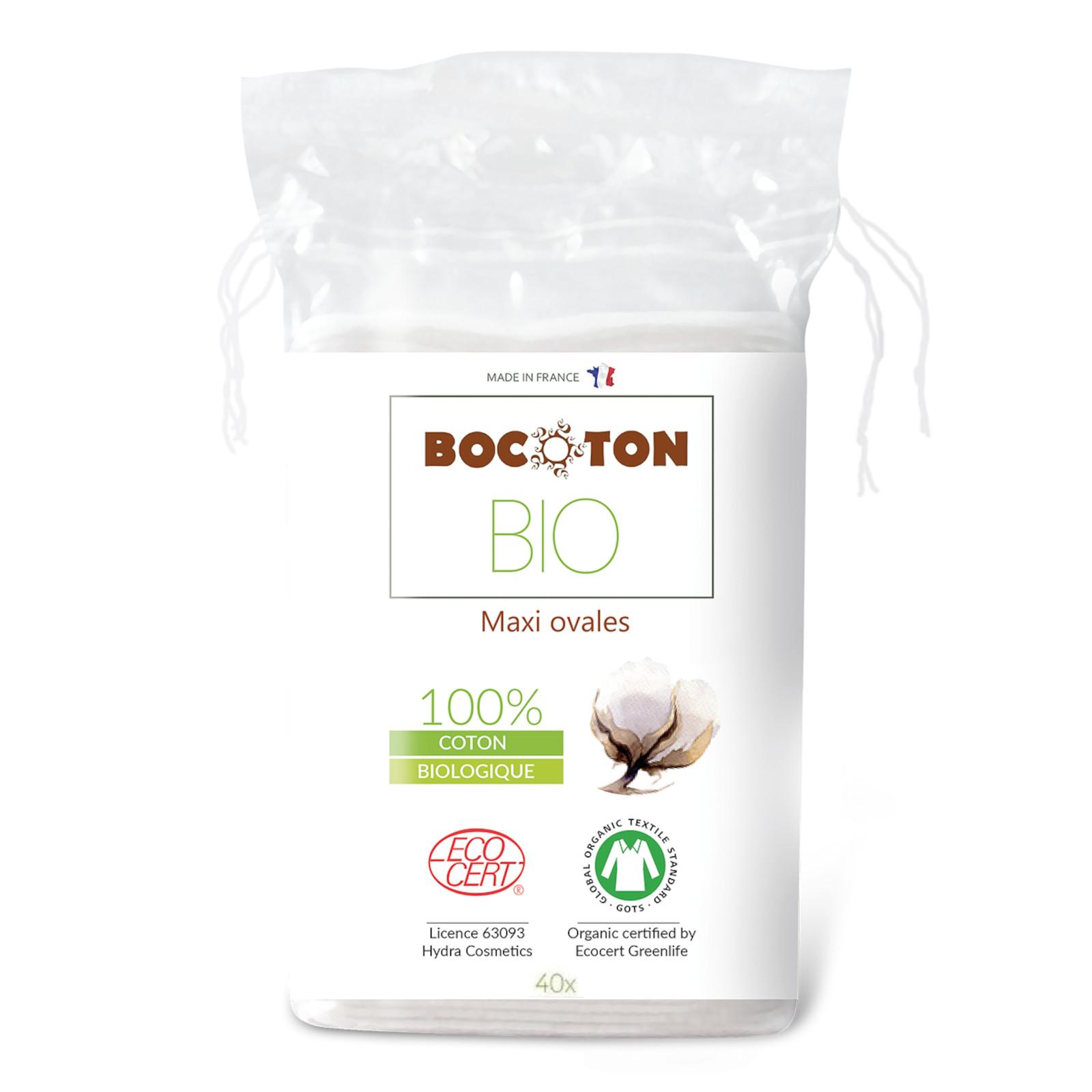 Bocoton Odličovací tampony z biobavlny, cotton oval maxi pads 40 ks