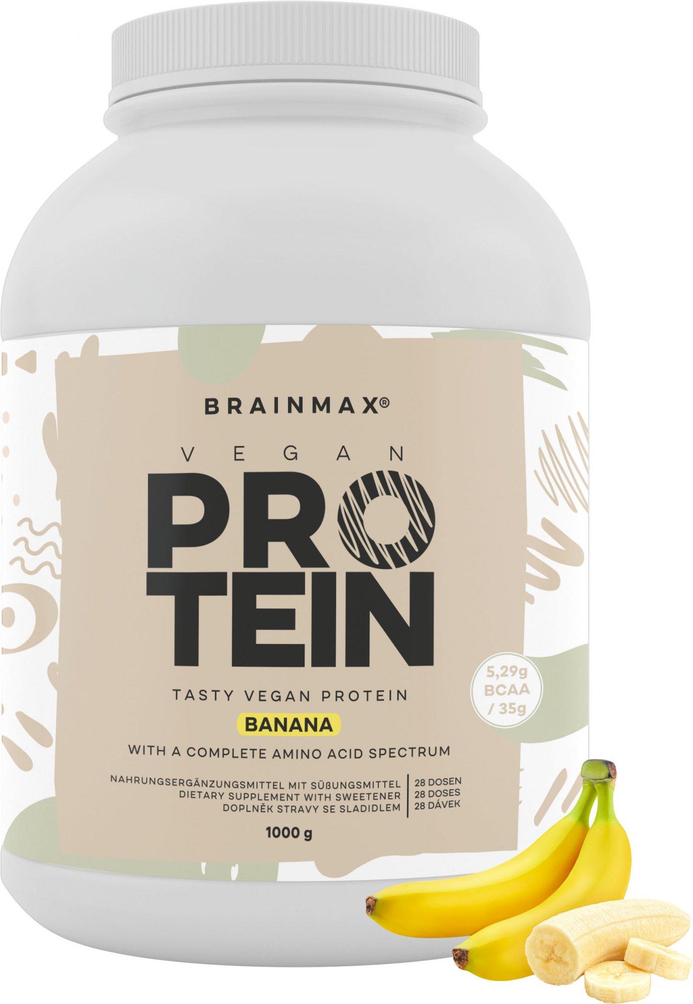 BrainMax BrainMax Vegan protein Banán, 1000 g 