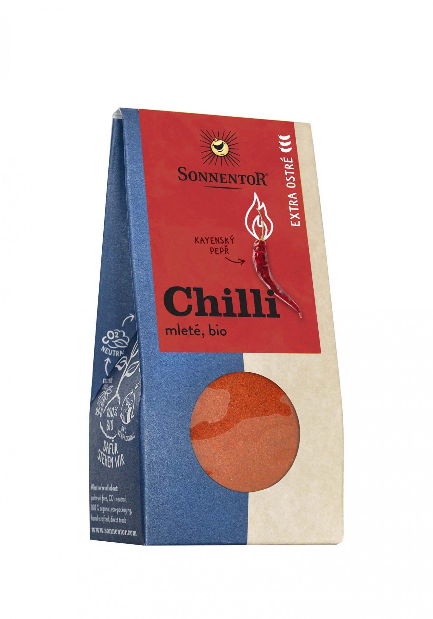 Sonnentor Chilli bio extra ostré, mleté 40g (Kayenský pepř) 