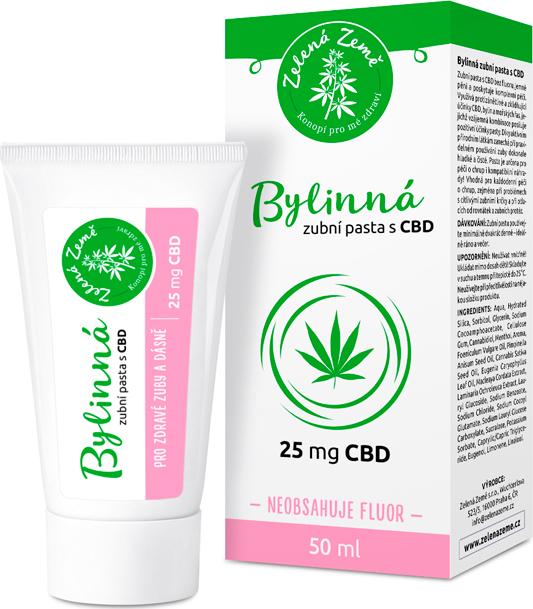 Zelená Země Bylinná zubní pasta s CBD, 50 ml 