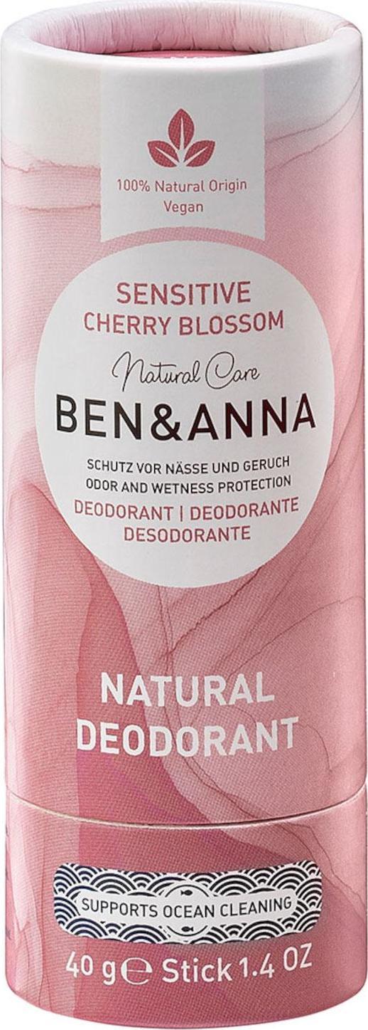 Ben & Anna Ben & Anna Tuhý deodorant Sensitive Třešňový květ - bez obsahu jedlé sody, 40 g 