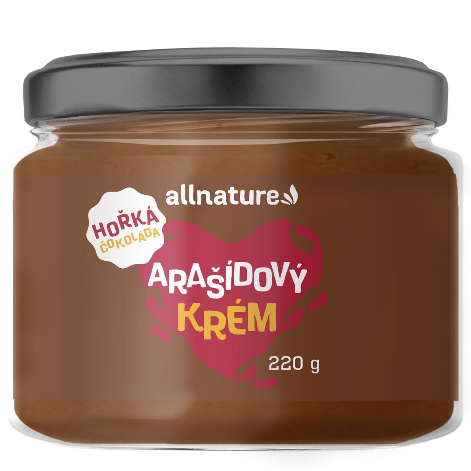 Allnature Allnature Arašídový krém s hořkou čokoládou, 220 g 