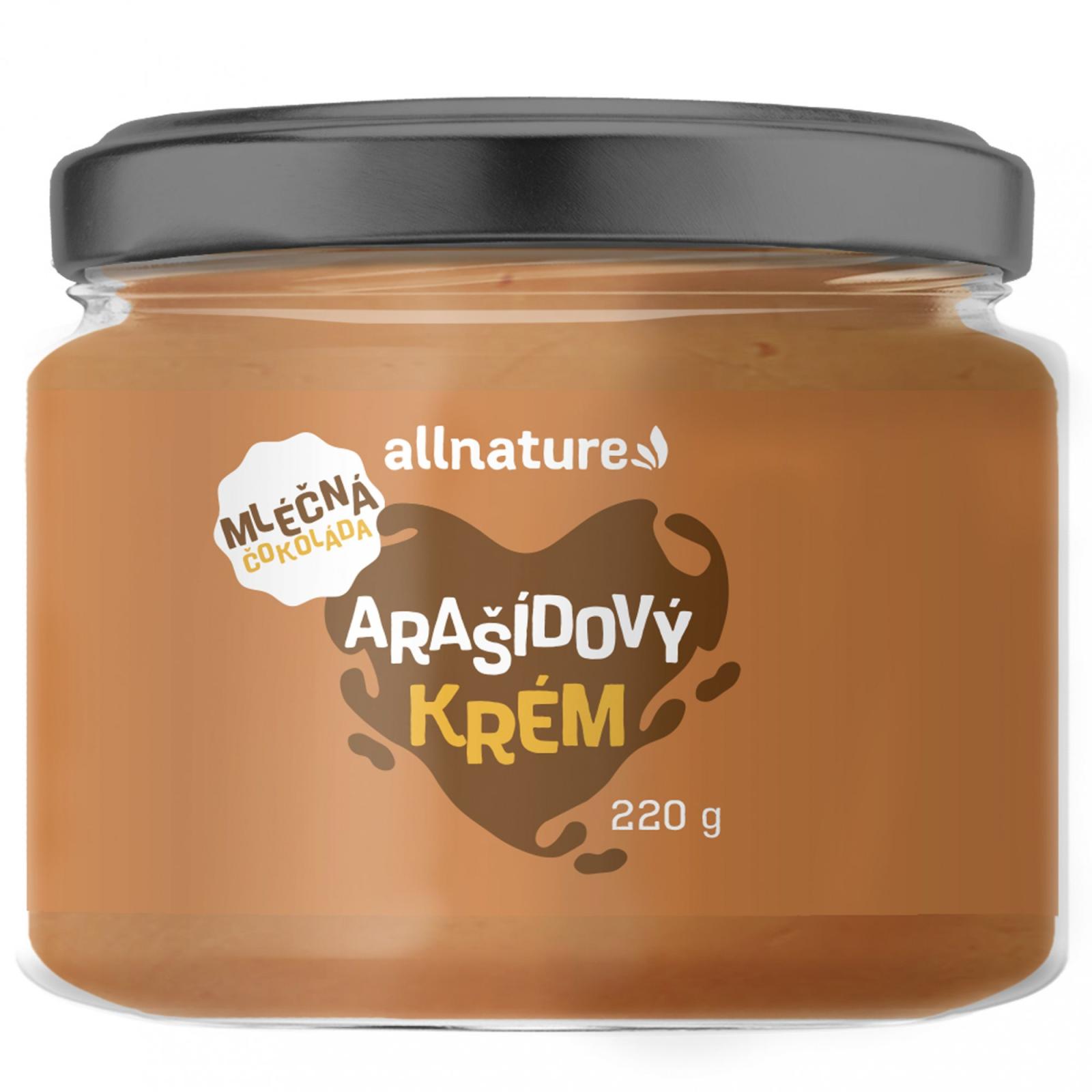 Allnature Allnature Arašídový krém s mléčnou čokoládou, 220 g 