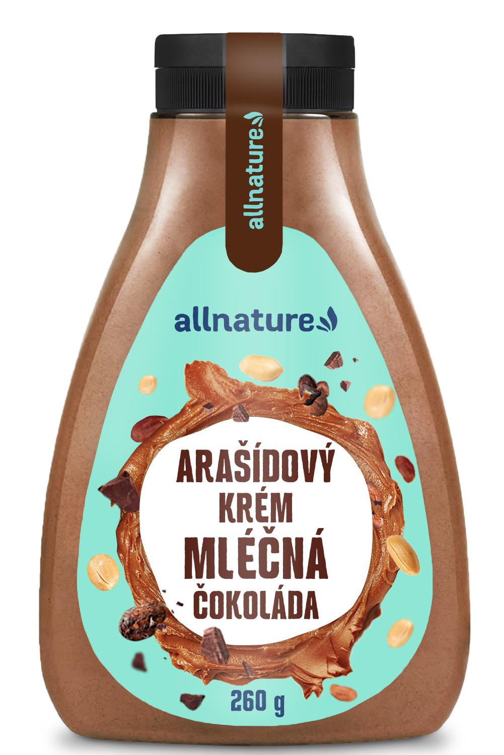 Allnature Allnature Arašídový krém s mléčnou čokoládou, 260 g 